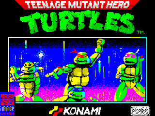 Teenage Mutant Hero Turtles title screen for ZX Spectrum